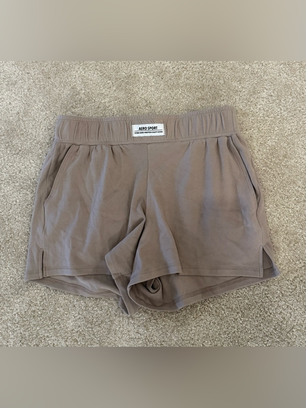 Aero sport aeropostale comfy tan athletic shorts